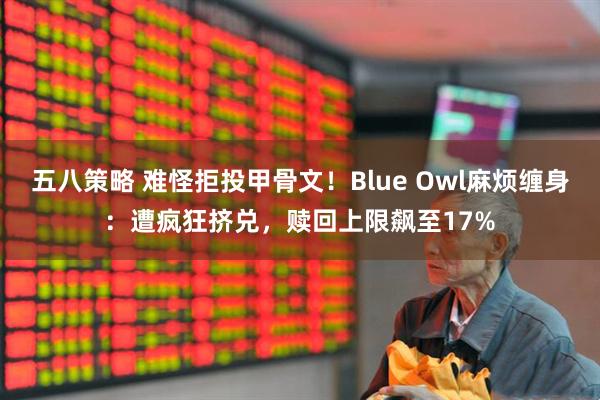 五八策略 难怪拒投甲骨文！Blue Owl麻烦缠身：遭疯狂挤兑，赎回上限飙至17%